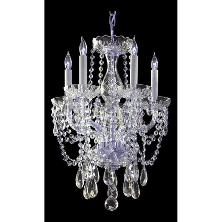 Crystorama Five Light Polished Chrome Up Chandelier 1129-CH-CL-MWP